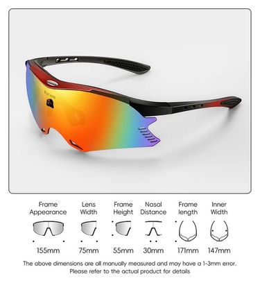 Lunettes de Soleil UV400 AntiUV CoupeVent - rouge