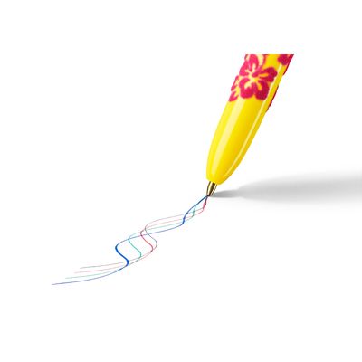 BIC 4 Couleurs Velours - 12 Stylos à bille 4 couleurs - corps assortis motif jungle