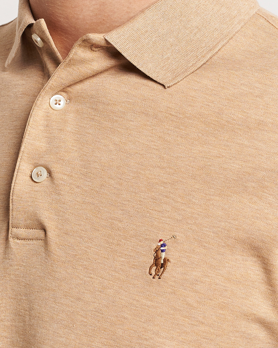 Polo Ralph Lauren Luxury Pima Cotton Polo Classic Camel Heather