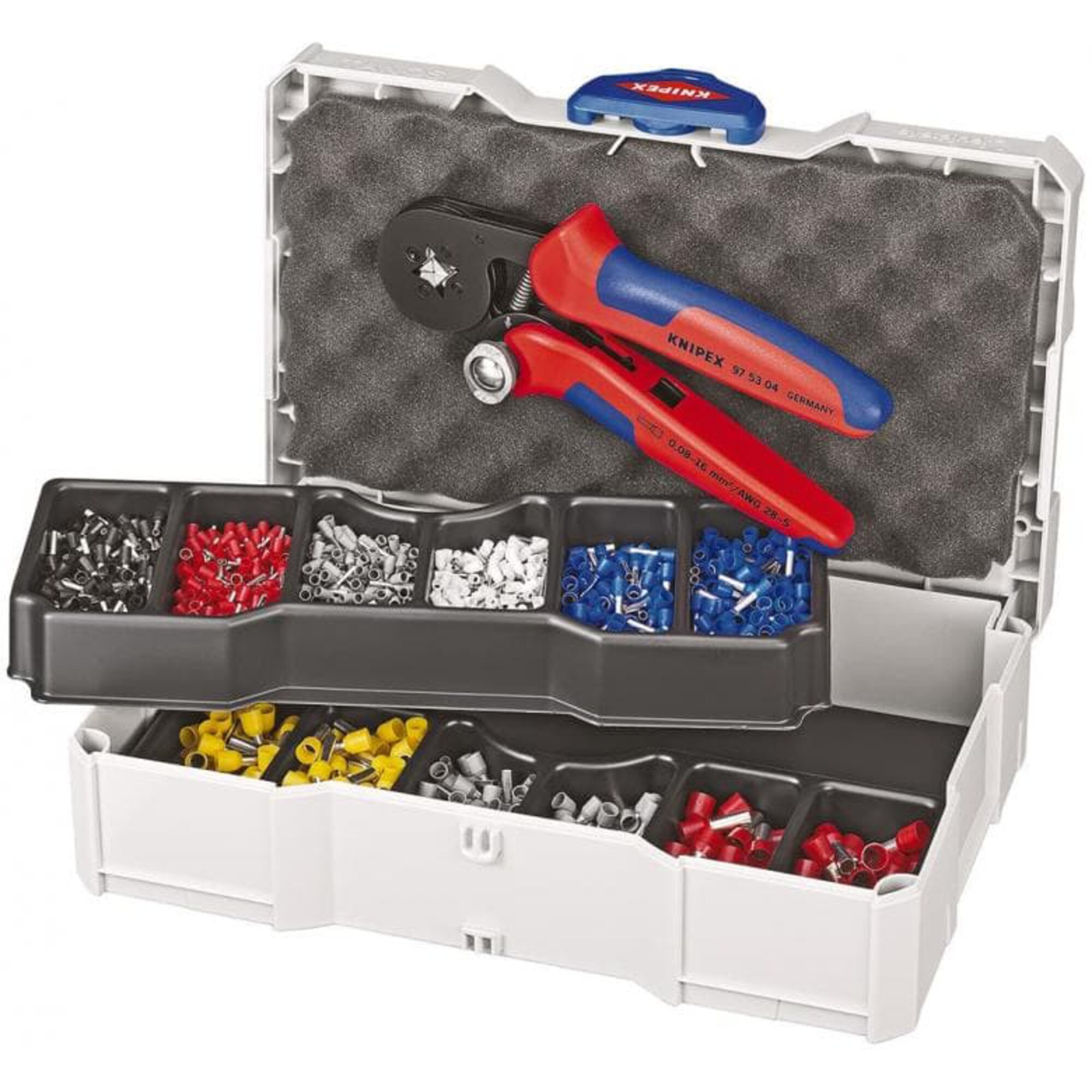 Knipex Crimpzange Crimpzange mit Crimp-Sortiment für Aderendhülsen 97 90 09