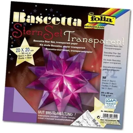 Folia Bascetta-Stern Bastelset, Transparentpapier 115g/m², violett 20 x 20cm