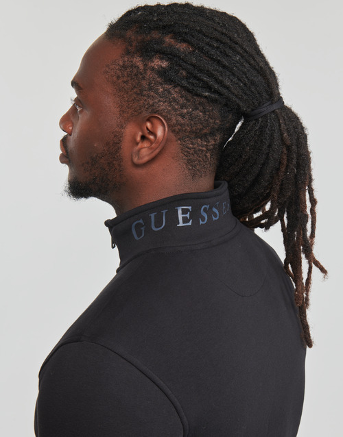 Guess - AL HIGH NECK FULLZIP SWEATSHIRT - Noir