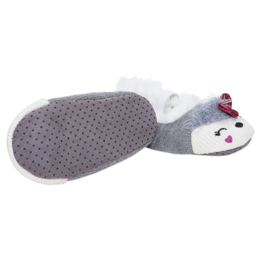 Chaussons babies en tricot et fausse fourrure pour bébé fille