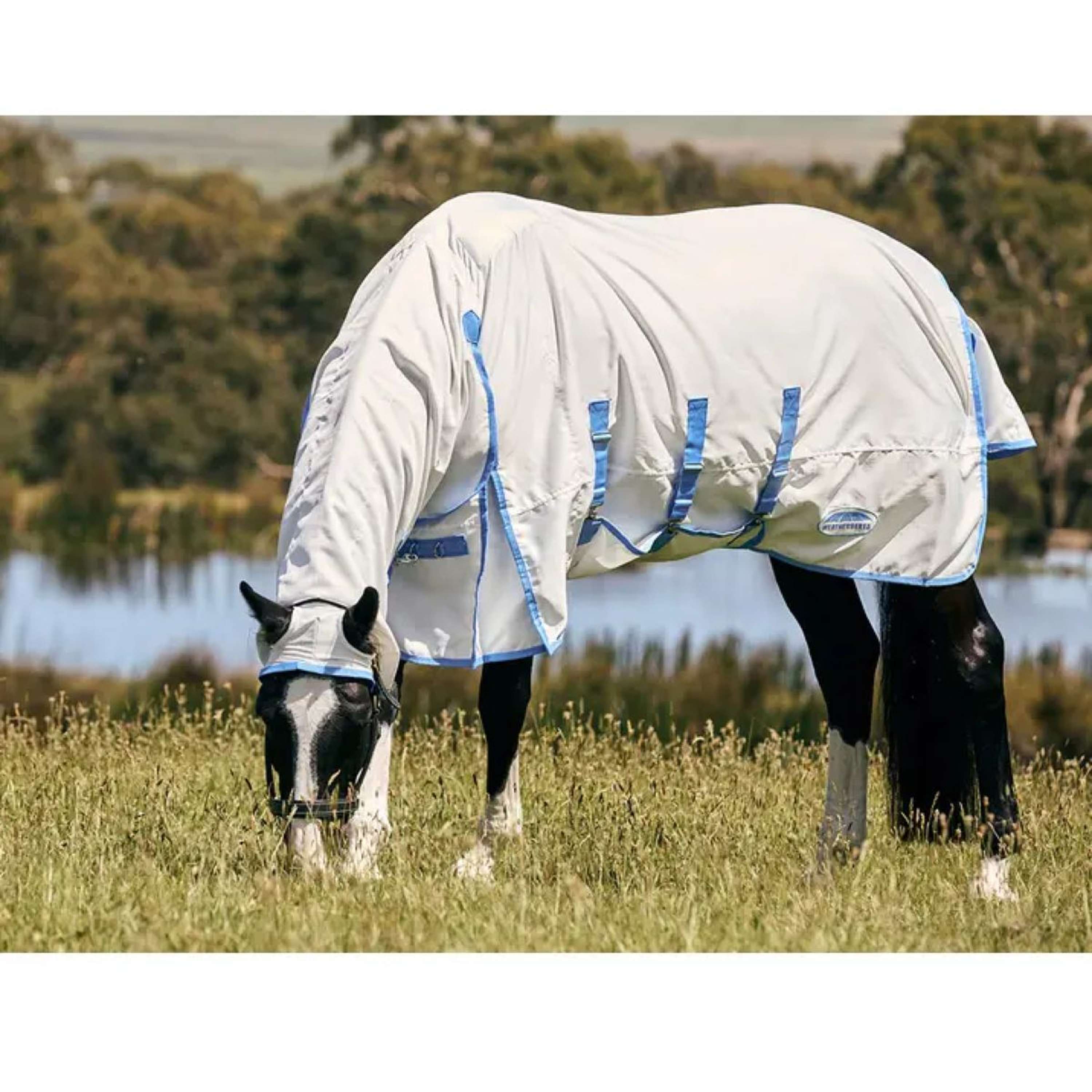 WeatherBeeta Eczeemdeken Sweet Itch Combo Neck Wit/Blauw