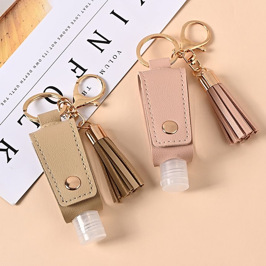 Karnemelk - Draagbare handdesinfectiemiddelkoffer met kwastje en sleutelhanger / tashanger
