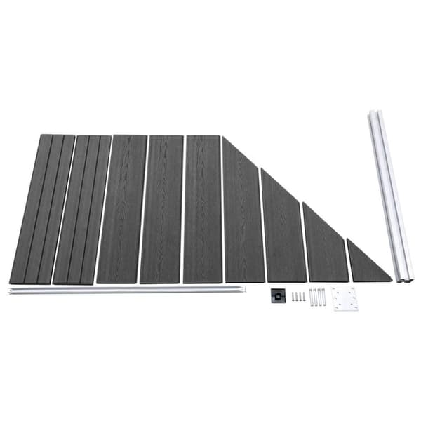 vidaXL Gjerdepanelsett WPC 1830x(105-186) cm svart