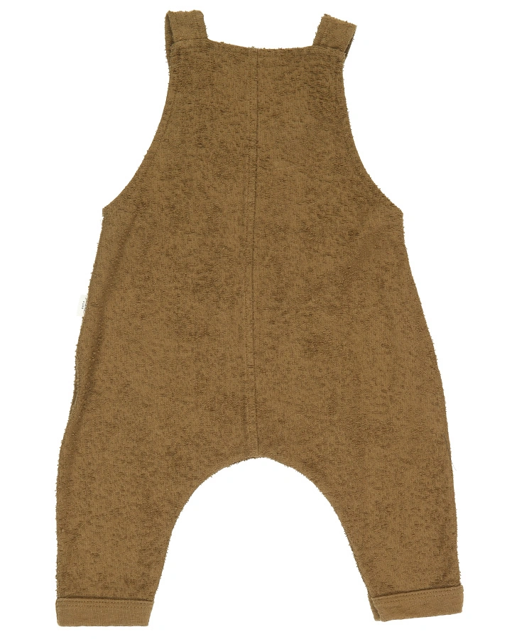 Latzhose PURE – VINTAGE BUTTON in golden brown