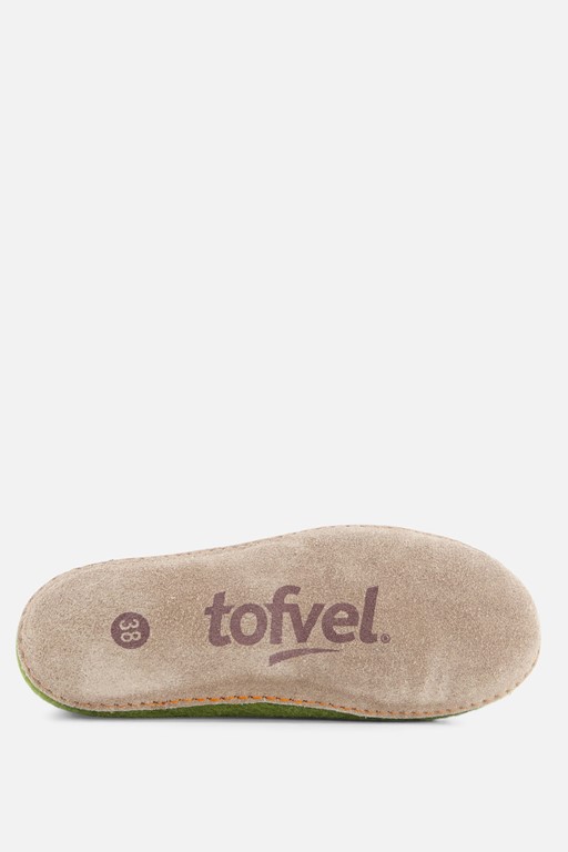 Tofvel Mula Pantoffels groen Schapenwol