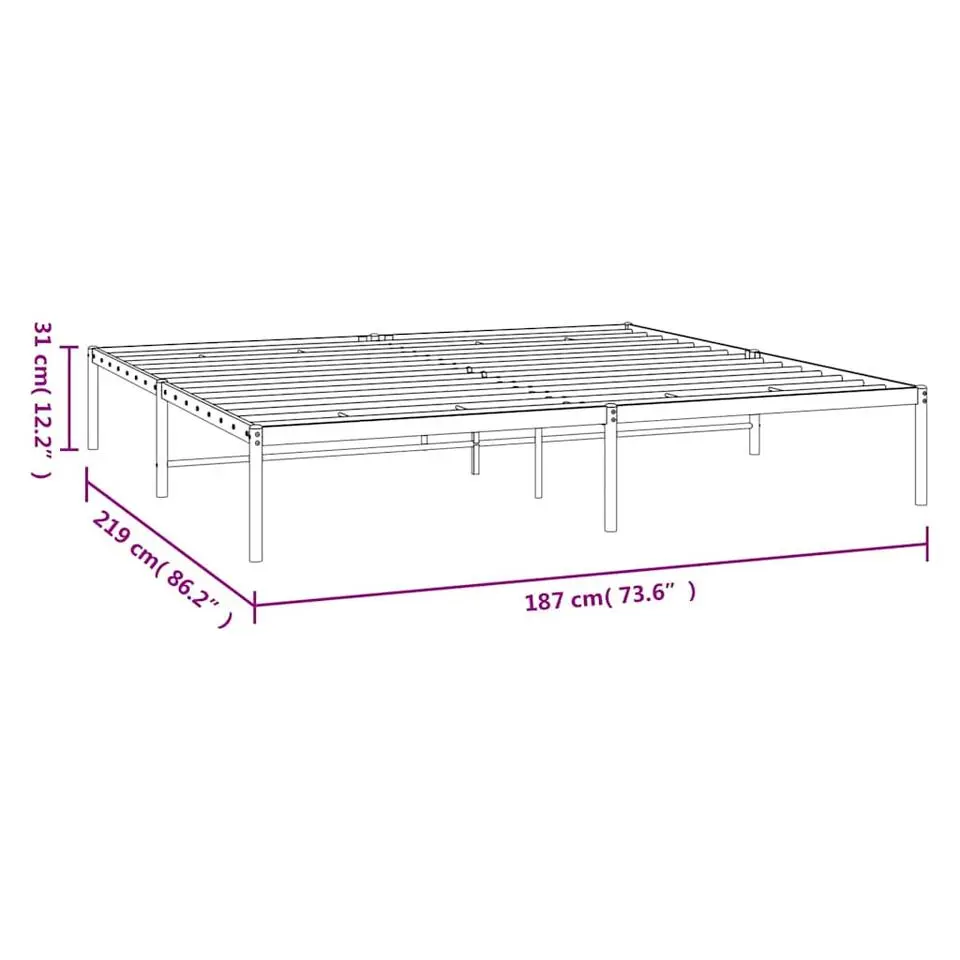 vidaXL - Metalen bed frame - Zwart - 183x213 cm