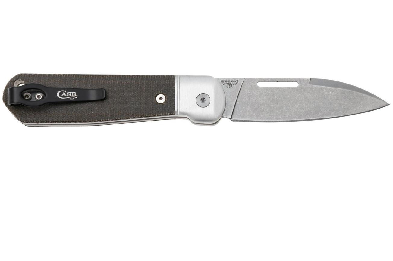 Case Highbanks 42231 Stonewashed CPM 20CV Green Canvas Micarta, zakmes
