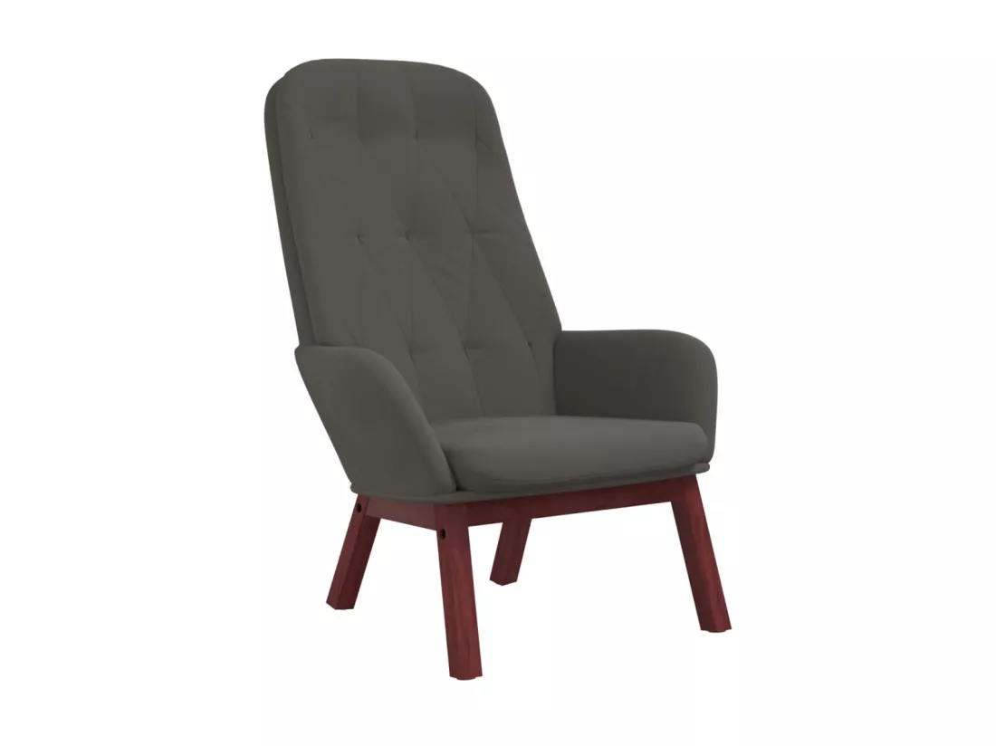 Chaise de relaxation Gris foncé Velours