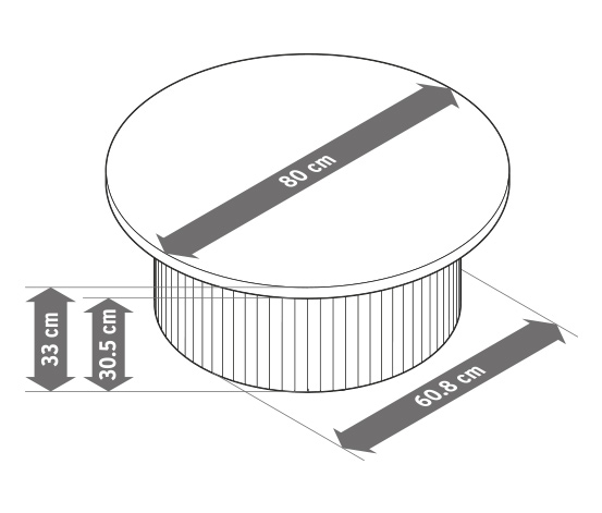 Runder Couchtisch, 80cm