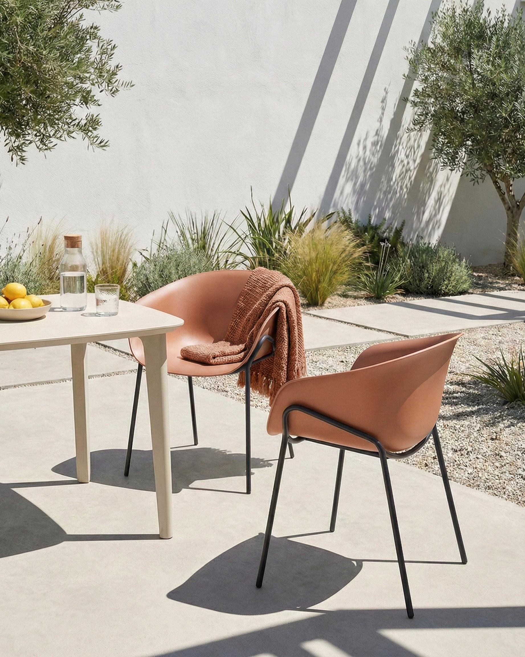 Set van 2 tuinstoelen METEORA Synthetisch materiaal Bruin