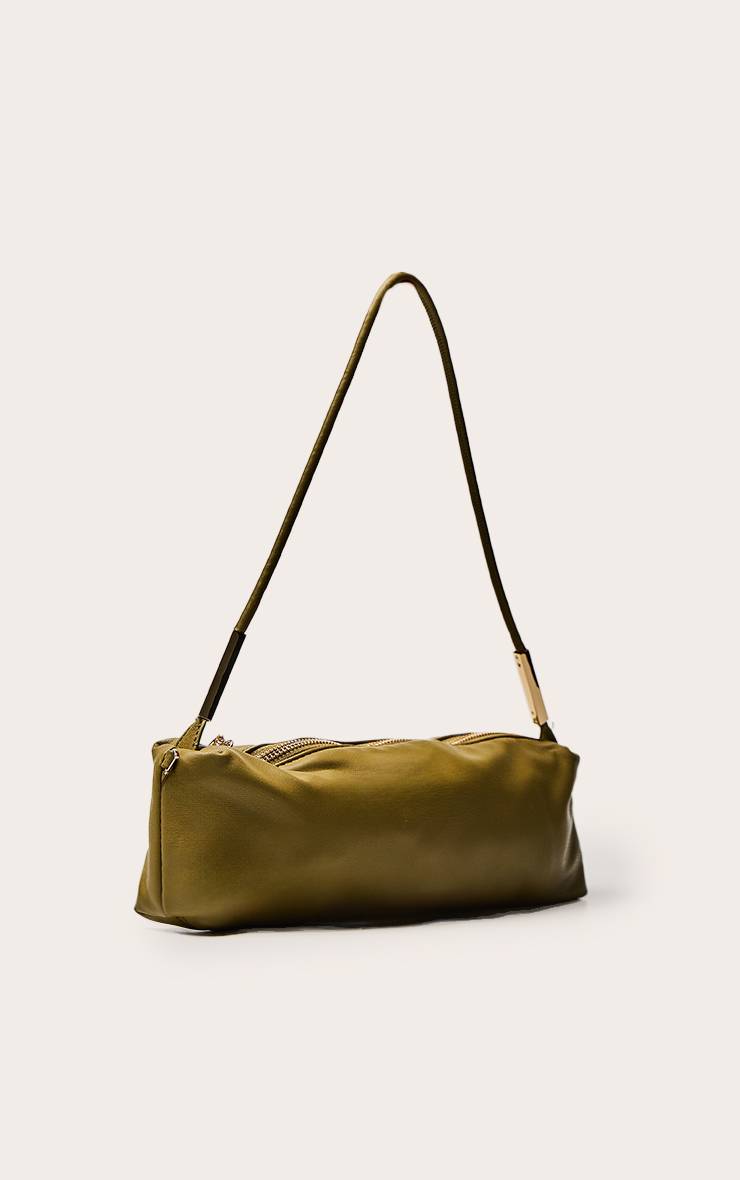 Vert Olive Sac À Bandoulière En Synthétiquecuir Souple Avec Détails Dorés