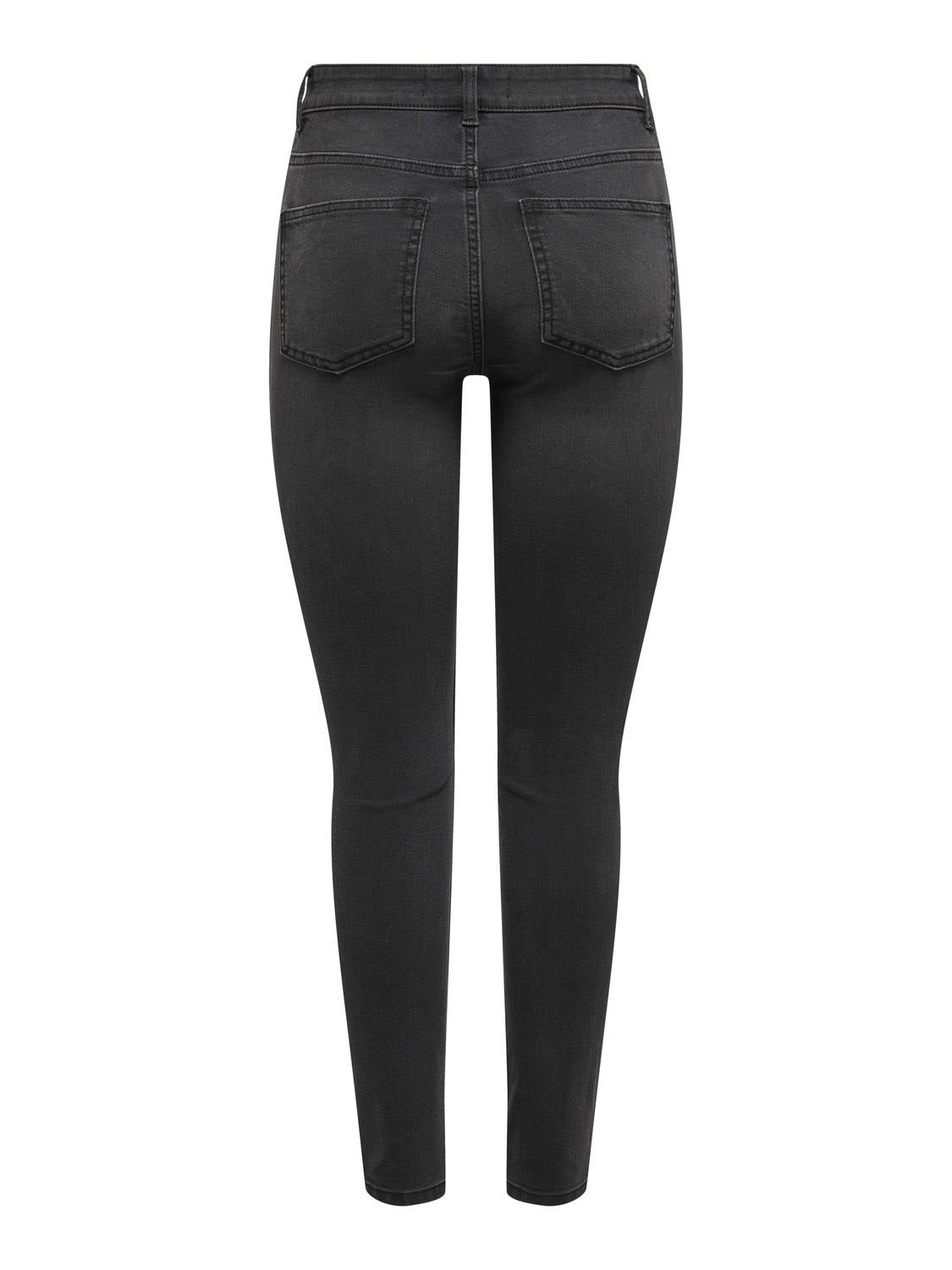JDYMOON Hohe Taille Skinny Fit Jeans Dark Grey Denim