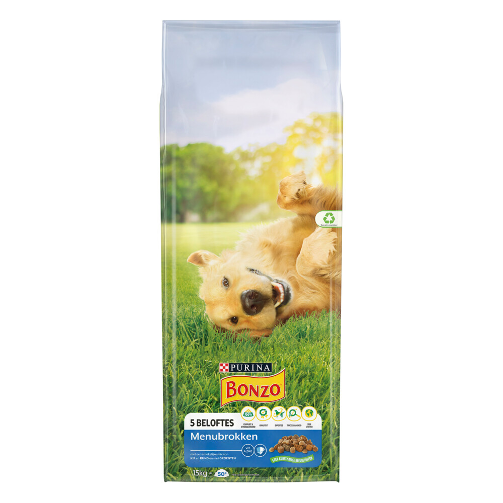 Bonzo Droogvoer Adult Menubrokken Kip15 kg
