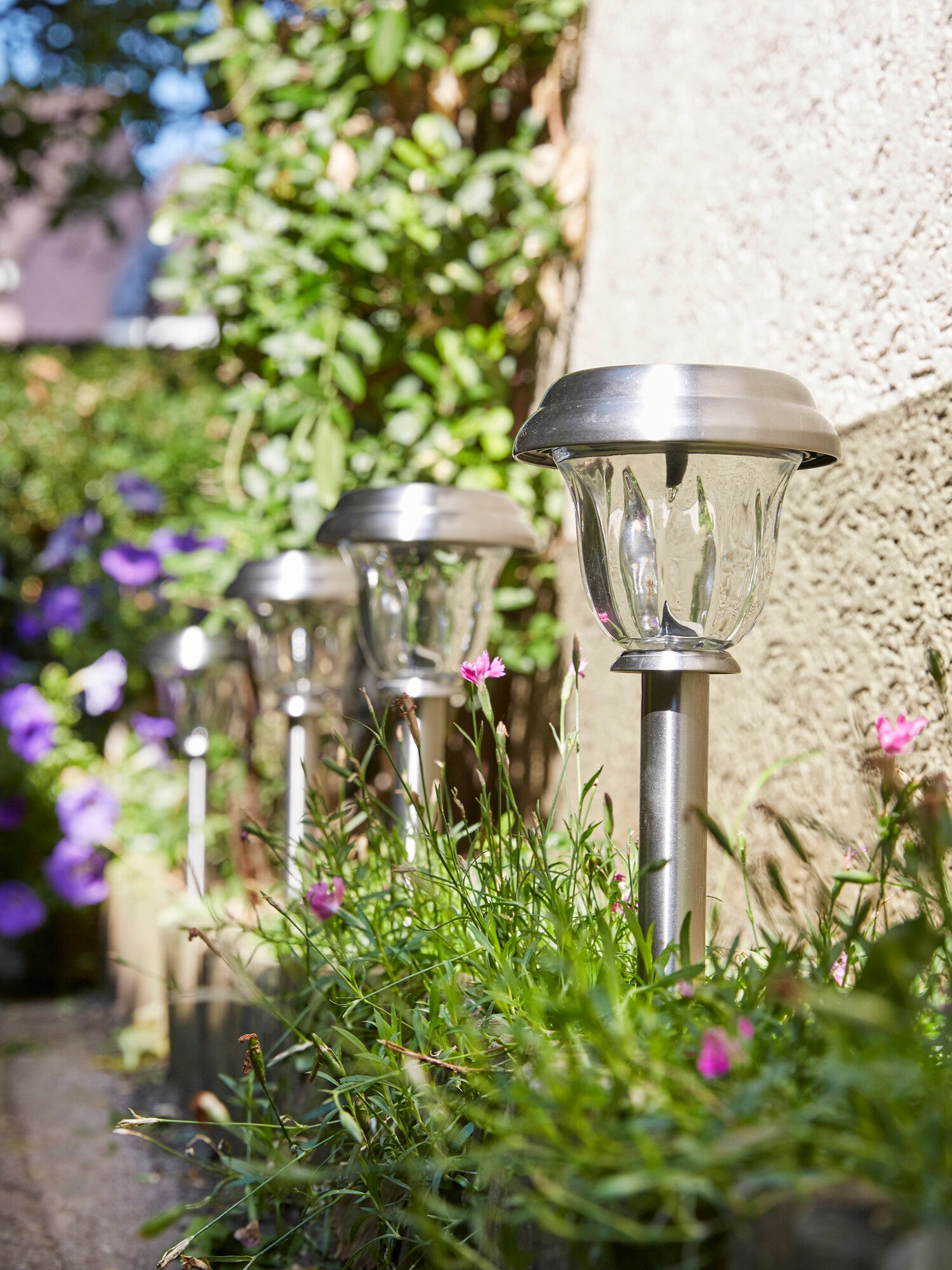 Luxform Lighting solar staande buitenlamp Vermont zilver D 11,5 H 38 cm