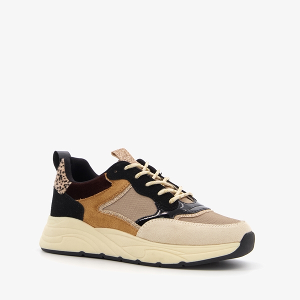 Blue Box dames sneakers beige/bruin