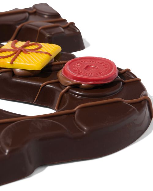 lettre S en chocolat noir décorée à la main 200g