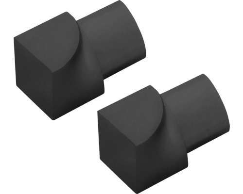 DURAL Binnenhoek Durondell Zwart Mat 8 mm 2 Stuks
