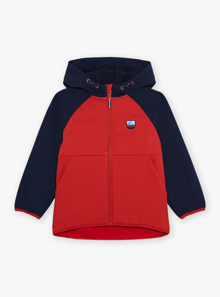 Blouson rouge à capuche