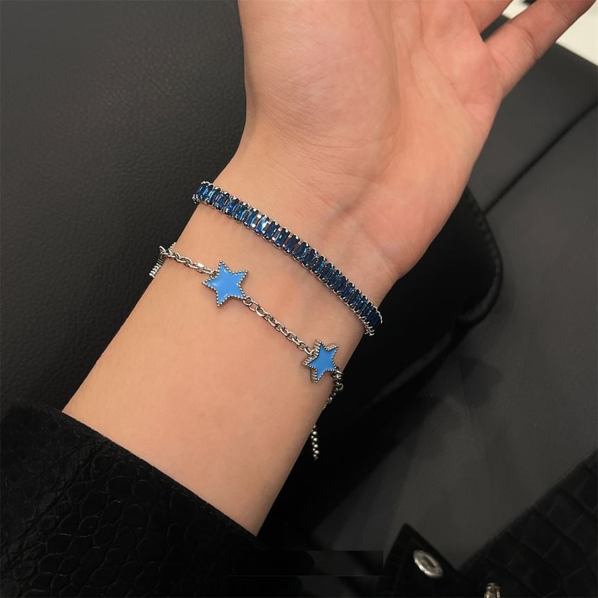 Lilafey - Ster / Strass Legering Armband