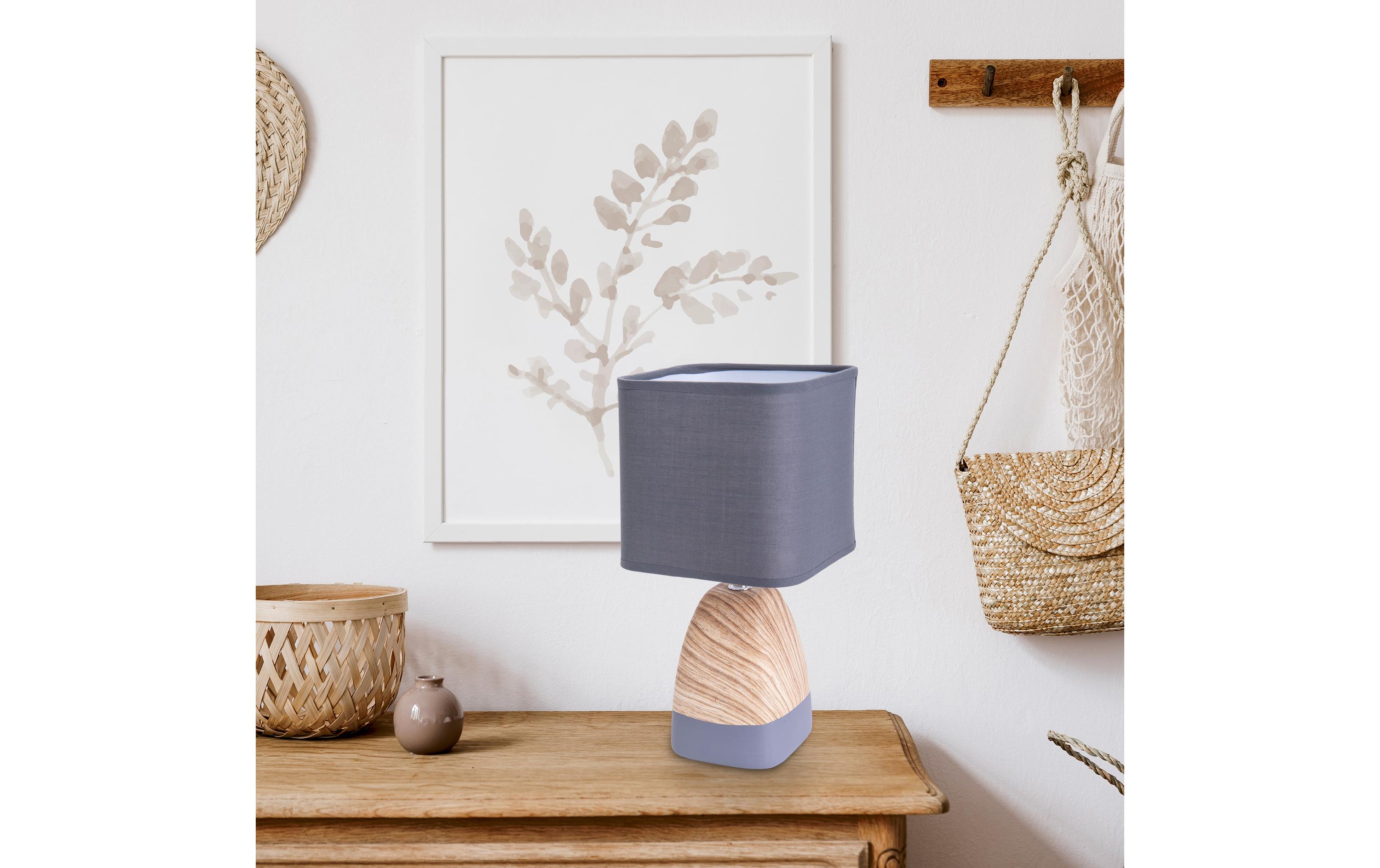 Tischleuchte «Cremona» h: 31 cmKeramik Tischlampe mit Textilschirm