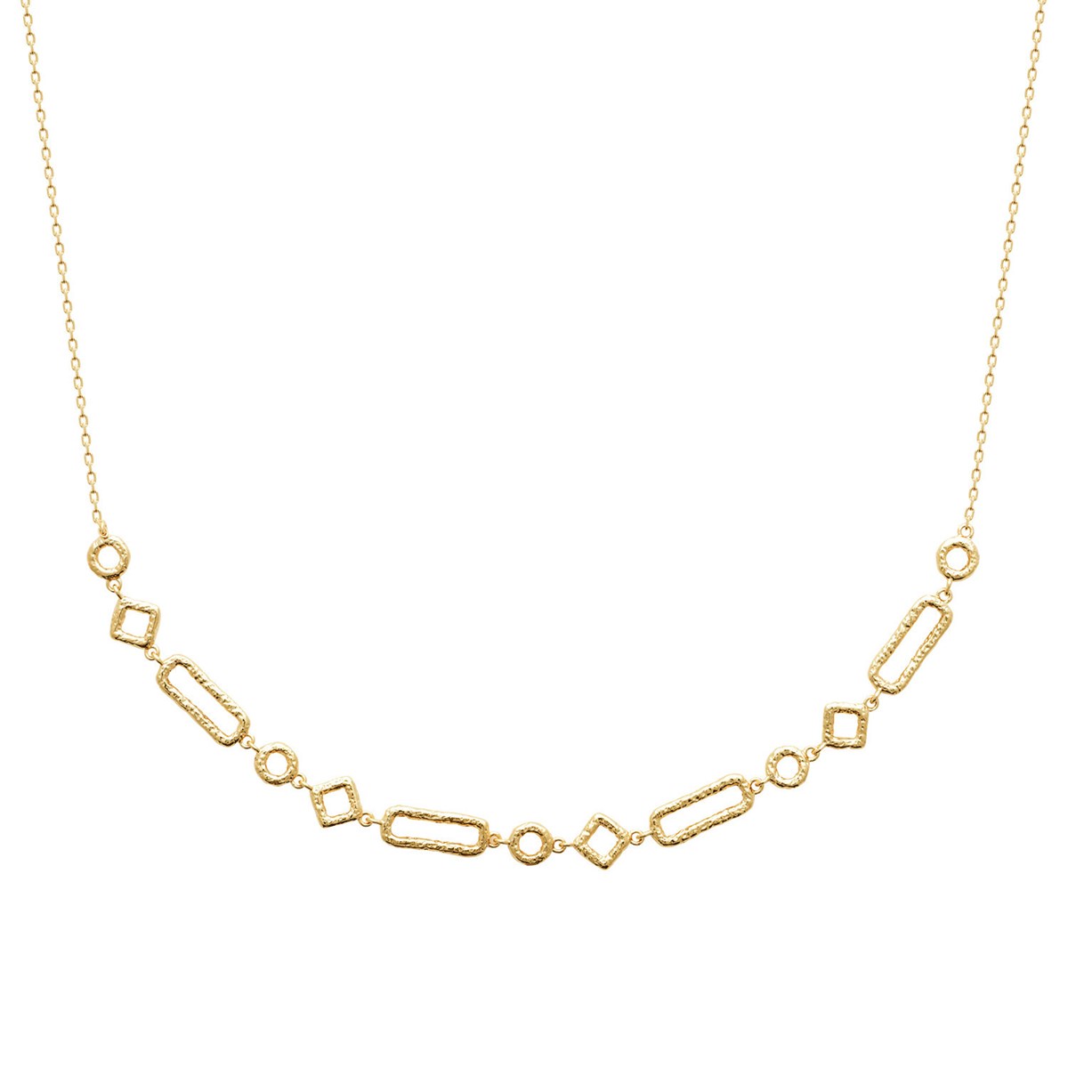 Collier Brillaxis formes géométriques plaqué or