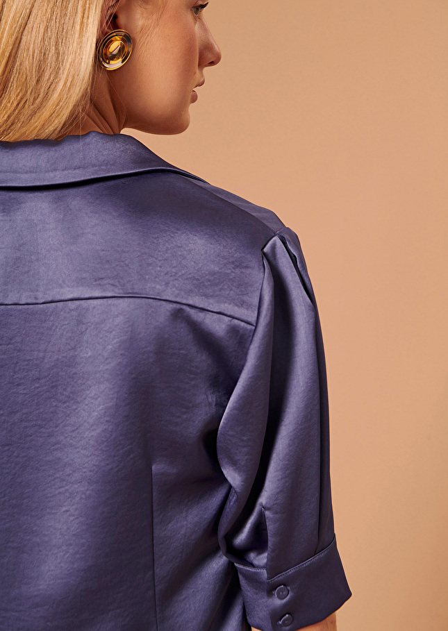 Top Teobleu en satin