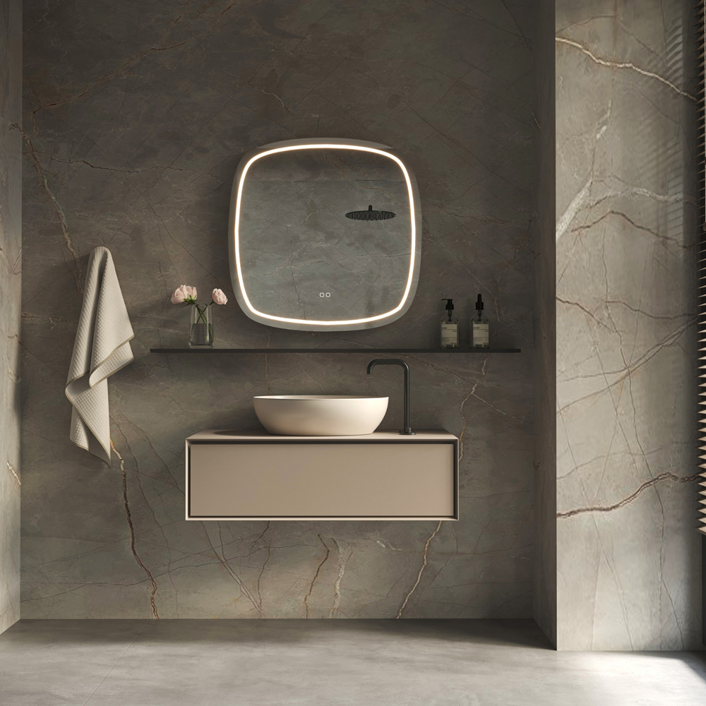 Hipp Design Phantom Deens ovale spiegel met verlichting en verwarming 100x100cm