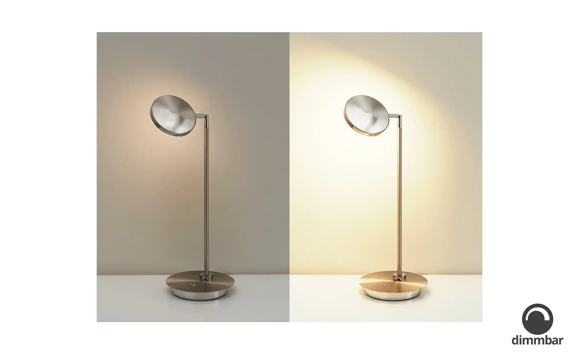 HELL-höllisch gutes Licht LED-Tischeuchte, 1-flammig, Nickel matt