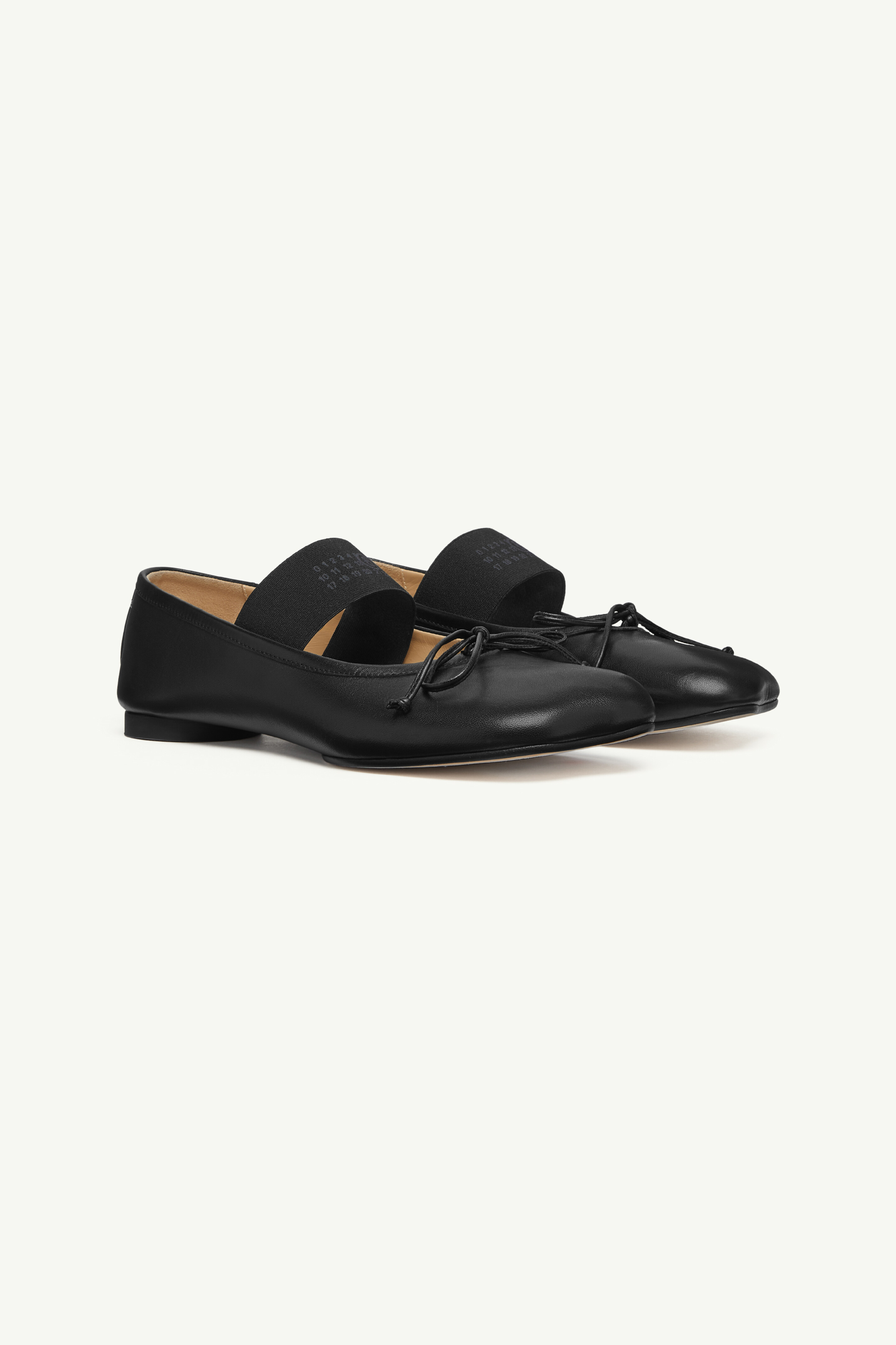 Ballerines Anatomic Numeric en cuir d'ovin pour femme | MM6 Noir