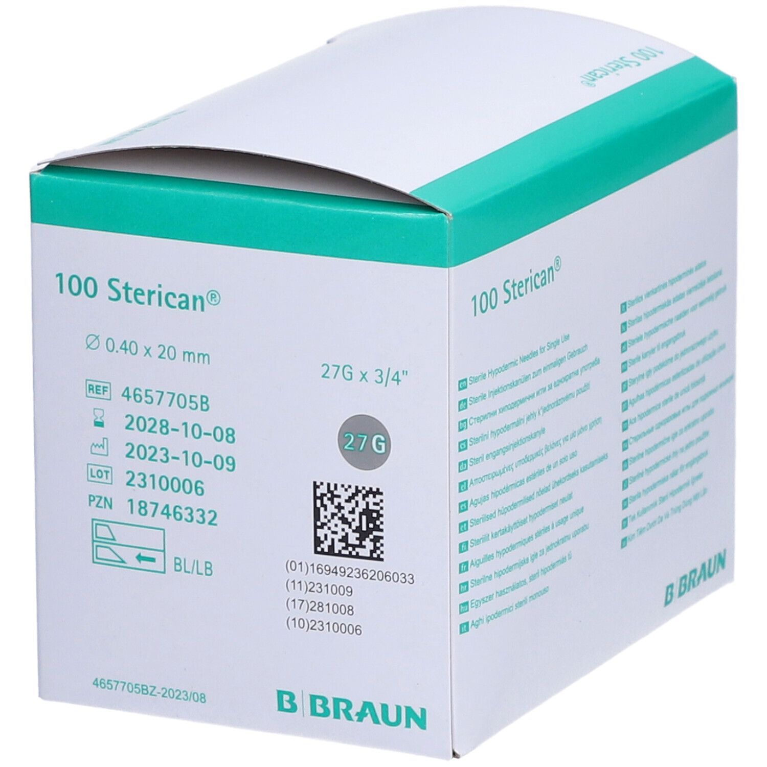 STERICAN Einmalkanüle 27 G 20 mm
