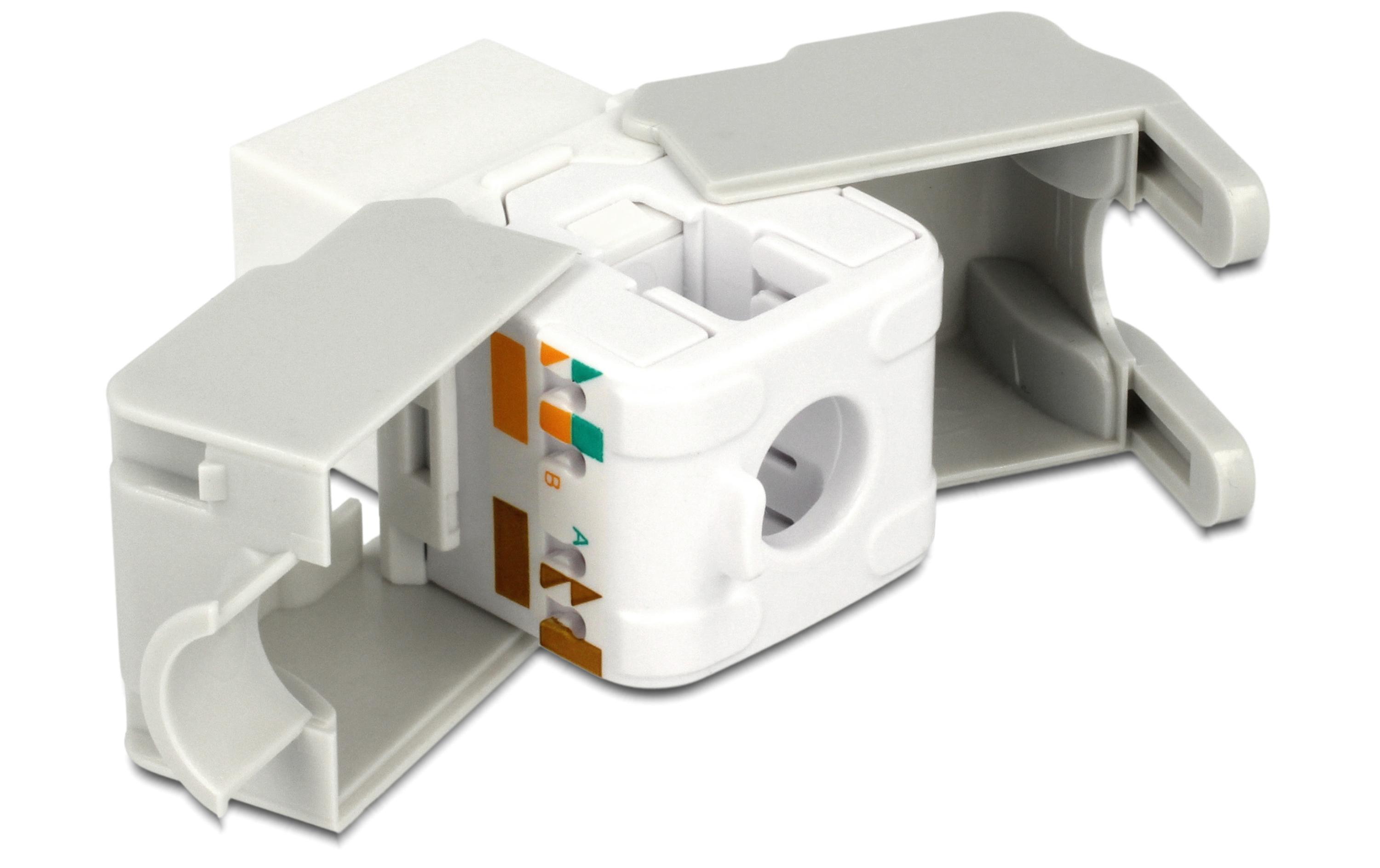 Keystone-Modul RJ-45 Cat.6, UTP WeissCat.6-Keystone-Modul mit RJ45 Buchse - LSA