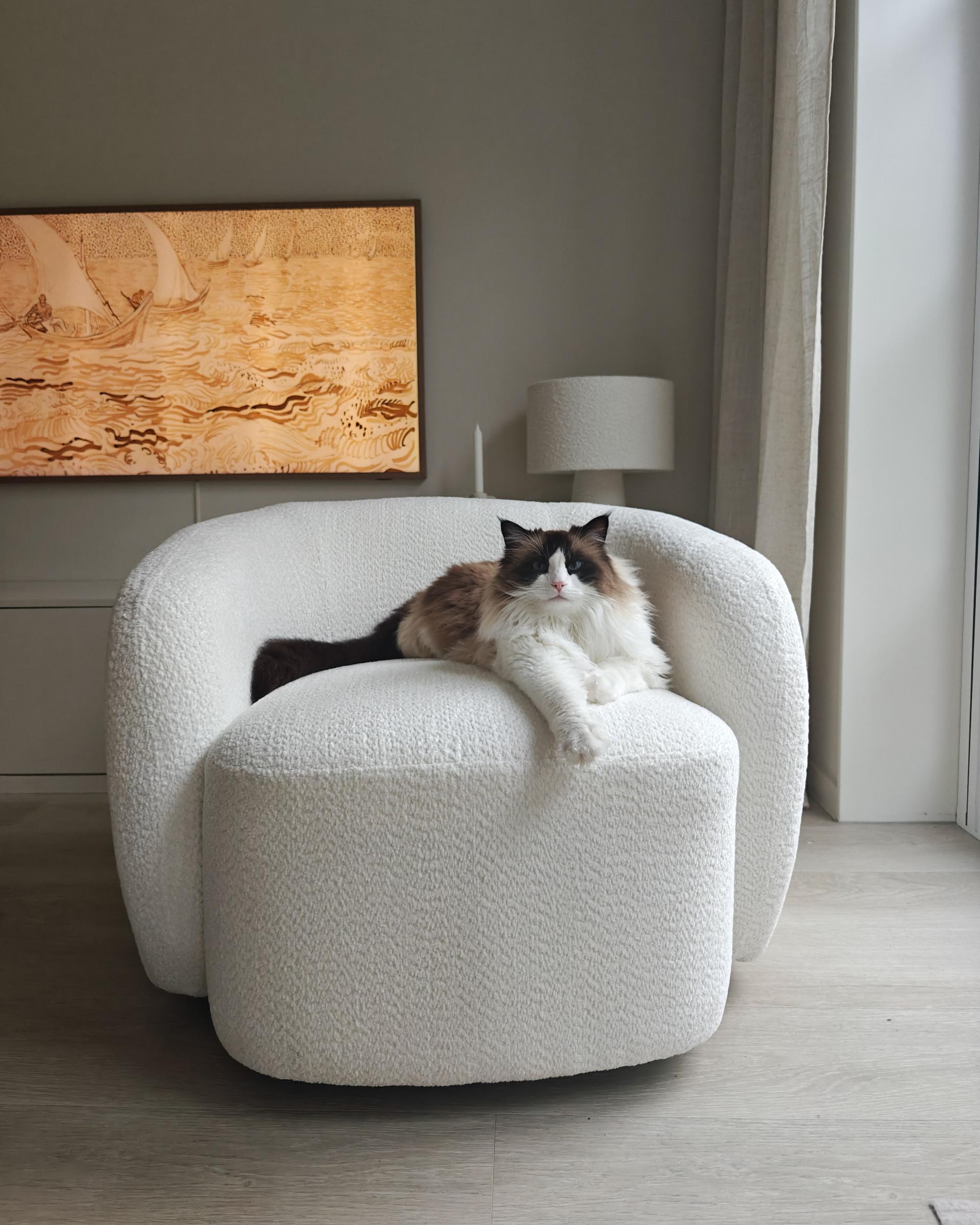 Draaifauteuil TORE Stof Gebroken wit