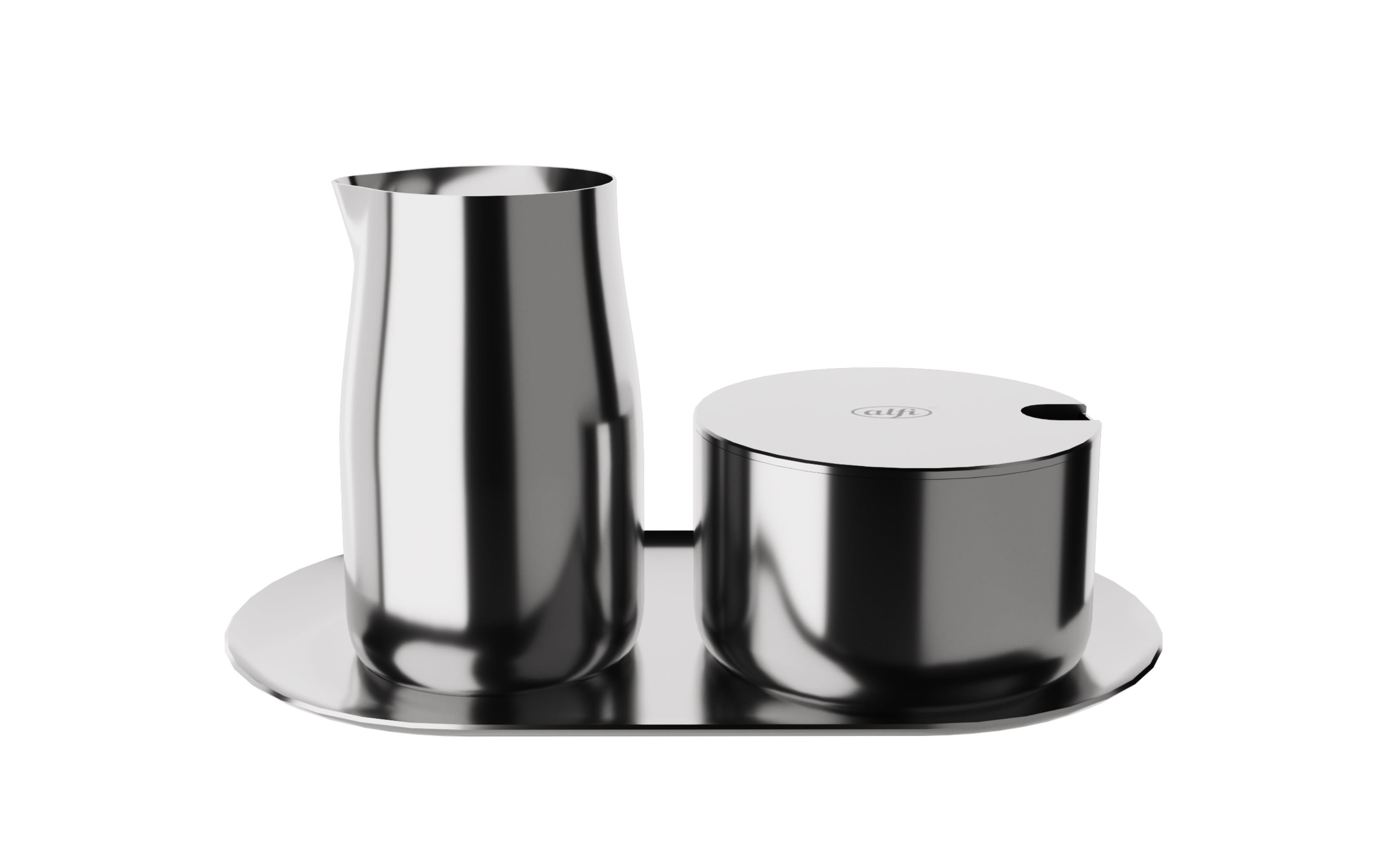 Zucker-Sahne-Set, stainless steel polished, 3-teilig