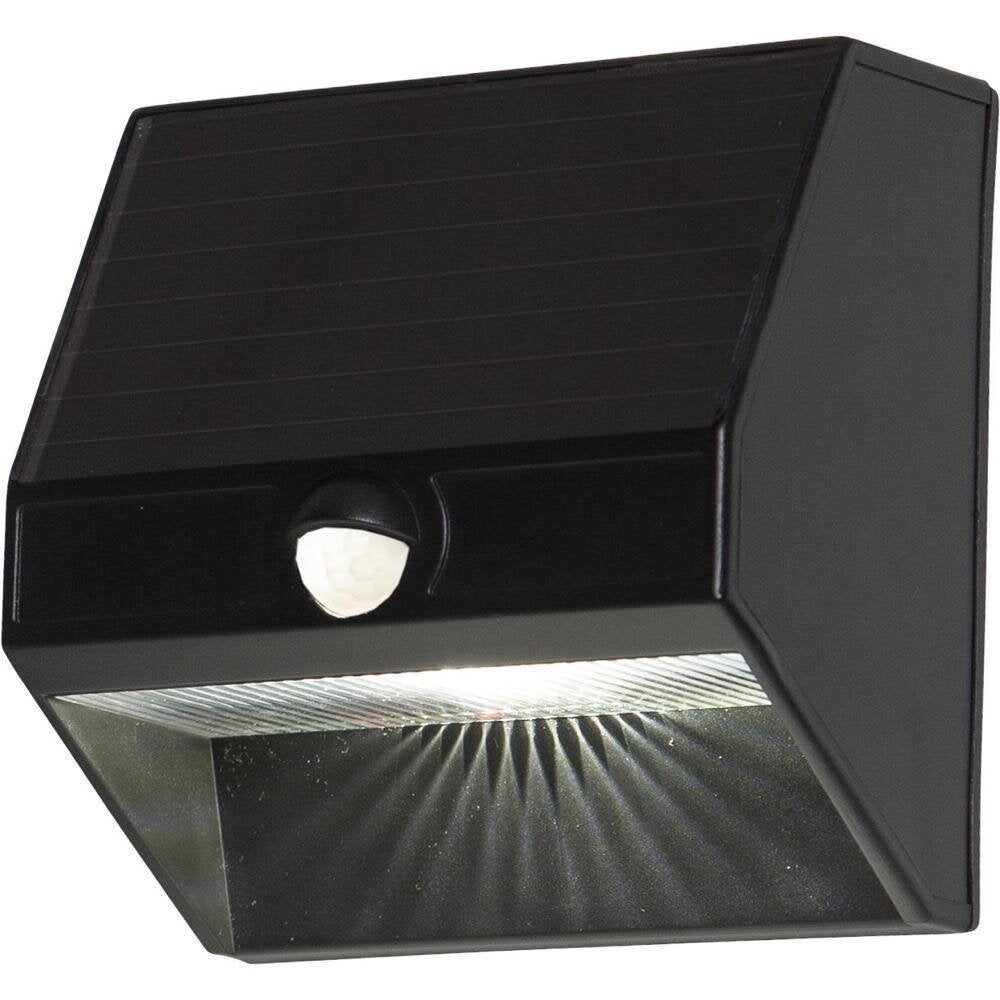 LED Solar Wandlamp Wally in Zwart 0,06W 50lm IP44 met bewegingsmelder