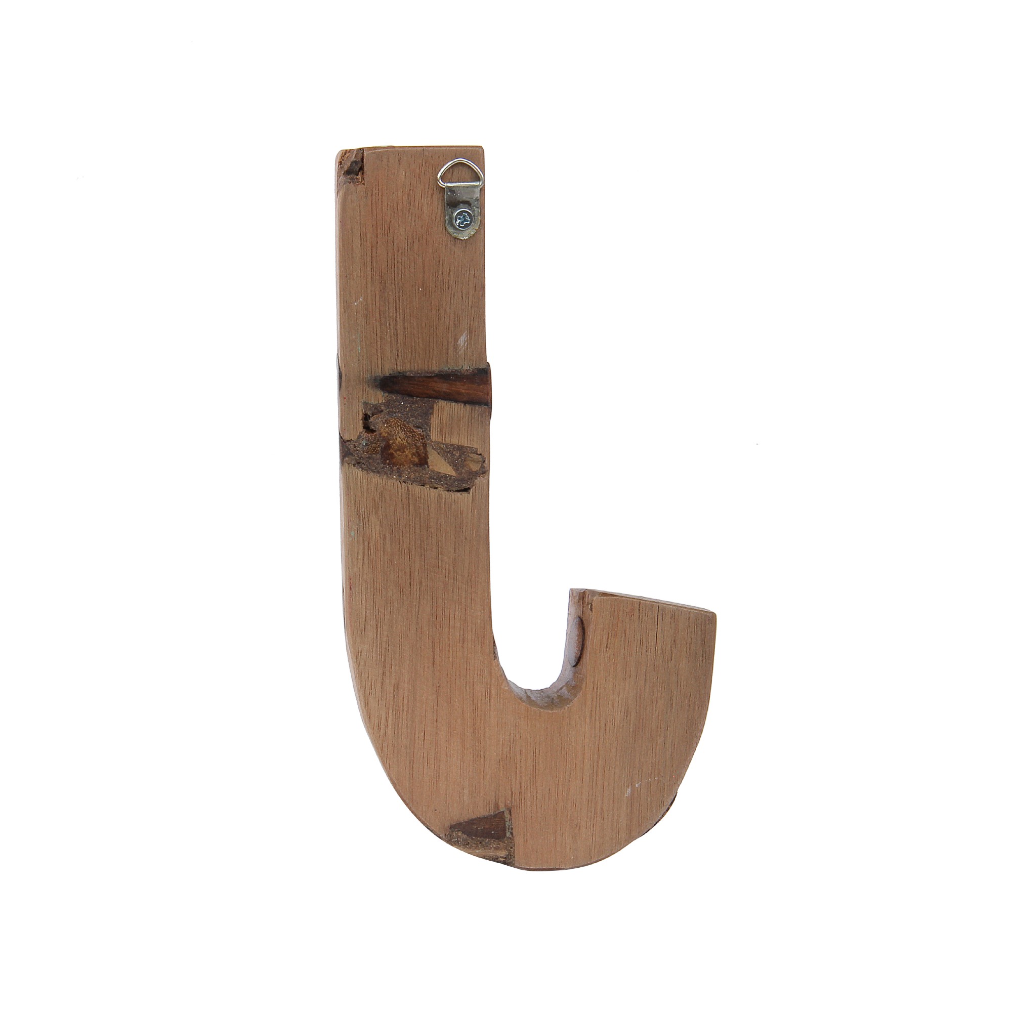 Holzbuchstabe 'J', mehrfarbig, T 2,5 cm, B 13 cm, H 19 cm von fischer's lagerhaus