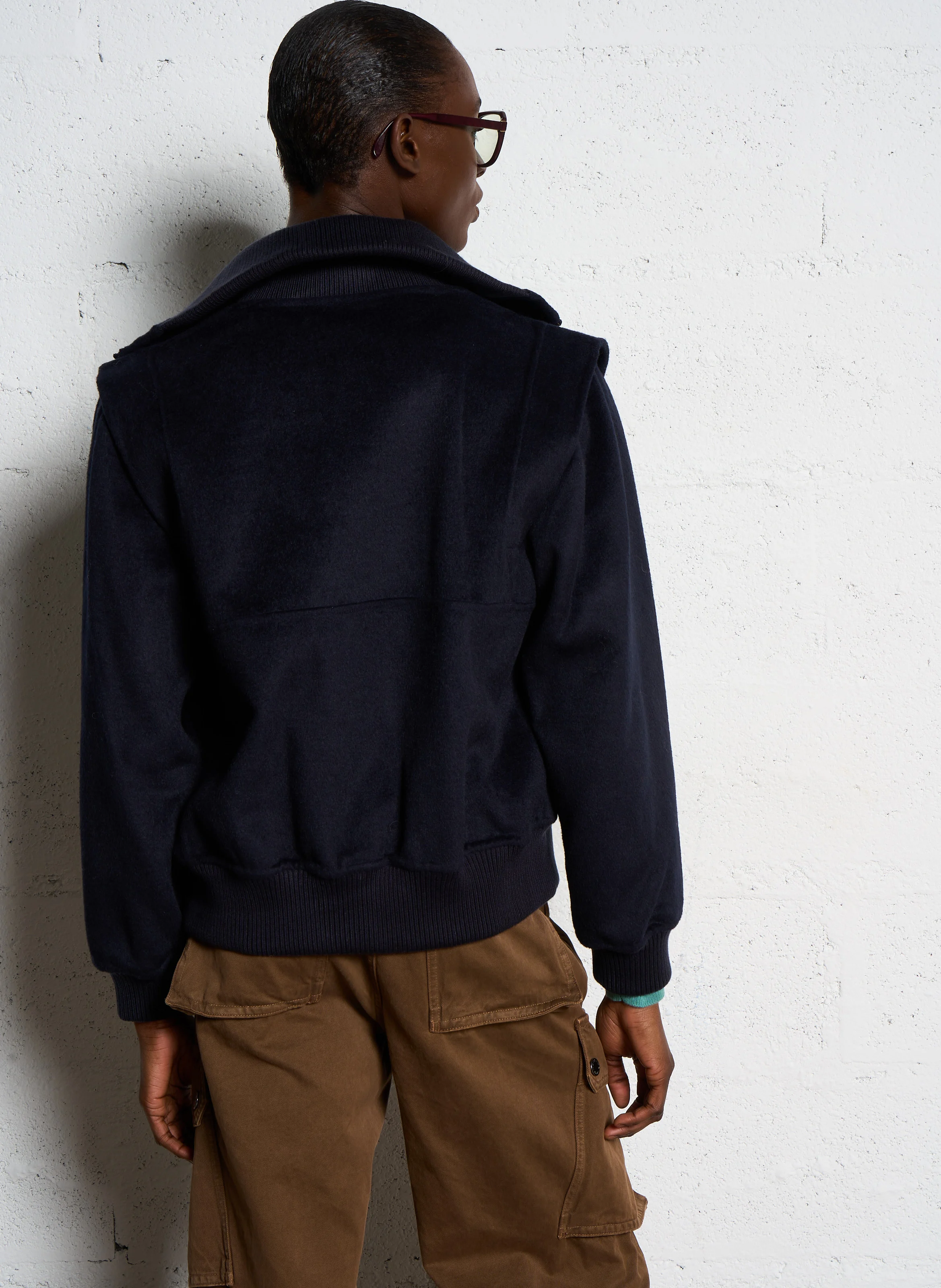 SANTONIN - Veste droite en laine mélangée | Bleu