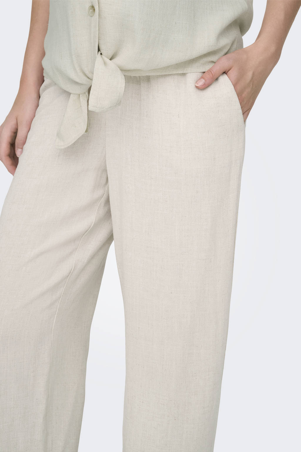 ONLY MATERNITY straight fit broek OLMSIESTA ecru