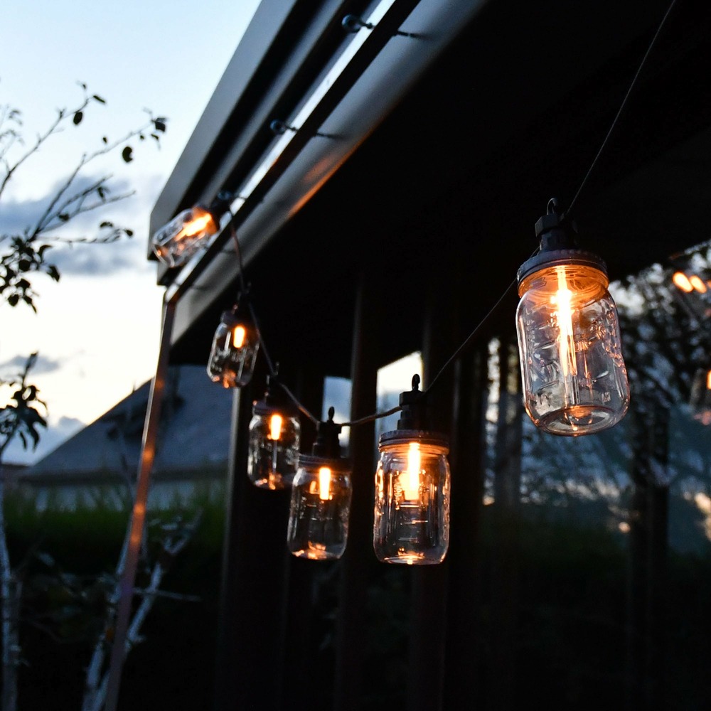 Guirlande vintage la parfaite - 8 led effet filament blanc chaud - intérieur/ extérieur - chromex