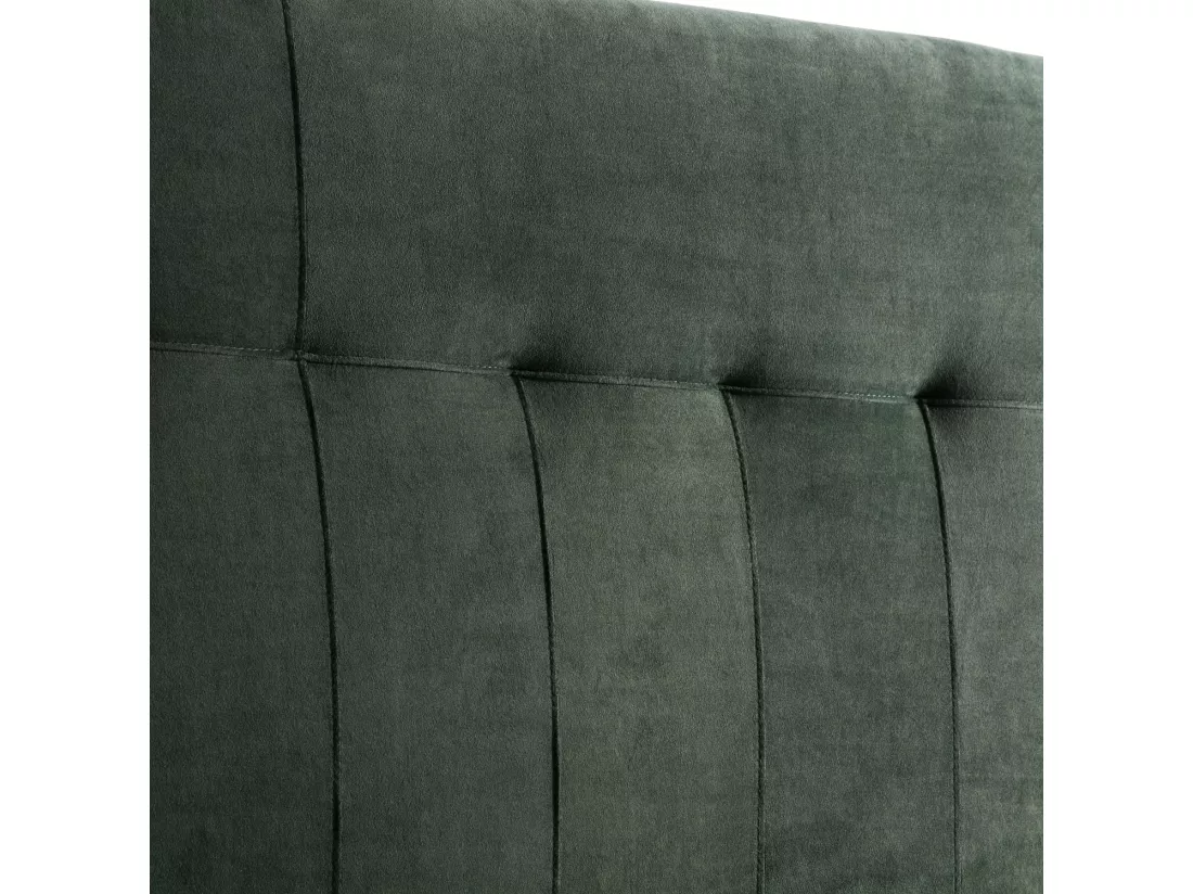 Tête de lit tapissée Napoles 160x100 cm Vert, Velours, Pieds en Bois