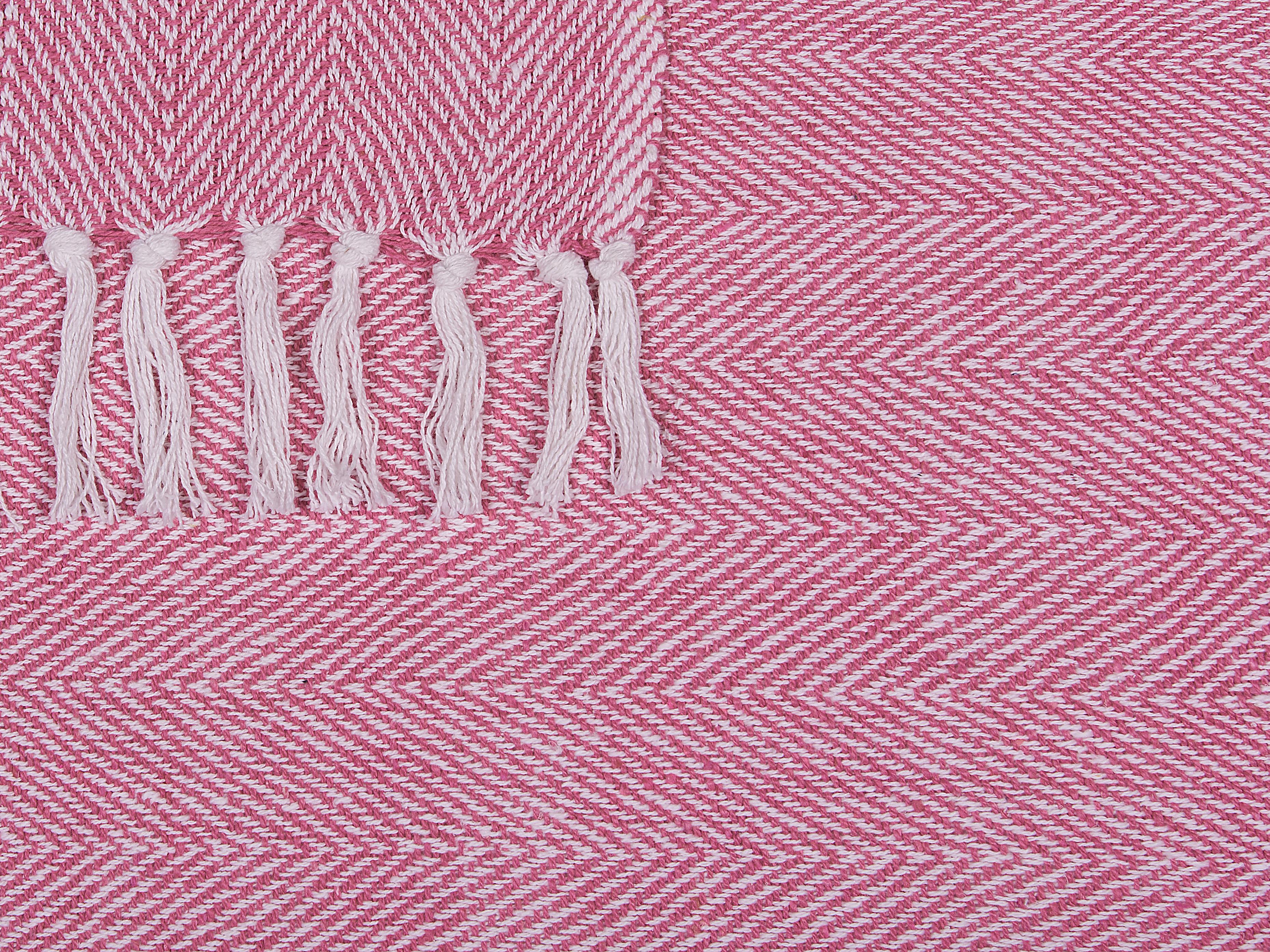 Plaid TANGIER Katoen 130 x 160 cm Roze