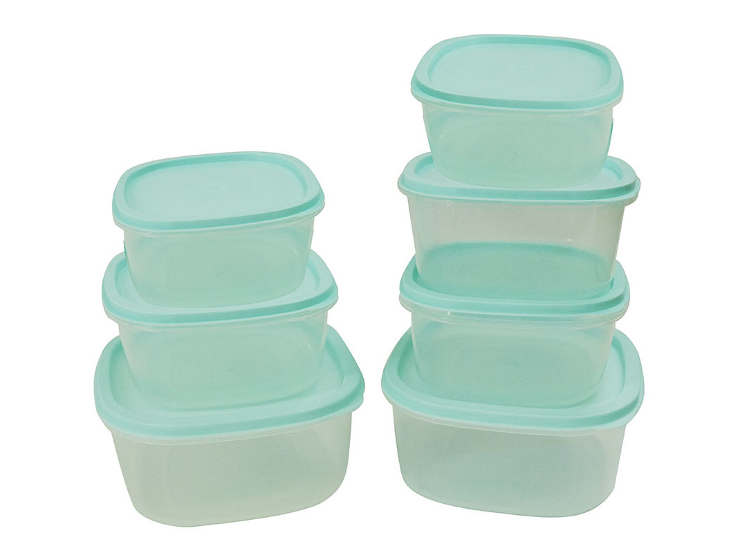 CONJUNTO DE 7 CAIXAS PLÁSTICO ACTUEL 2X2.5L 3X1.2L 2X0.80L