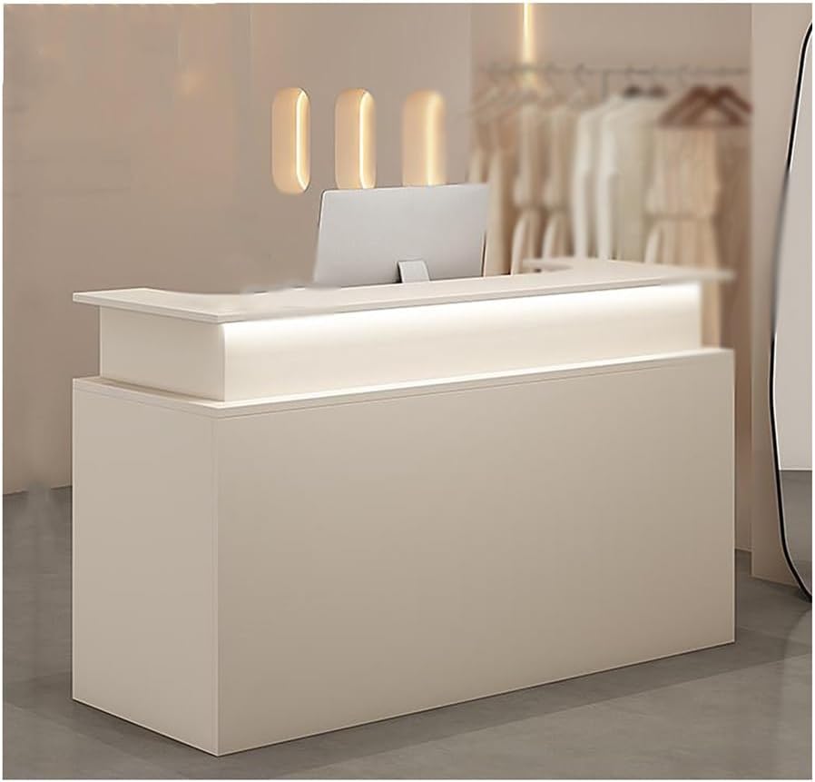 Empfangstresen BüRotheke Rezeptionstisch Verkaufstheke Rezeption BüRomöBel Modern HöLzerne Kassentheke Comptoir De RéCeption Avec Tiroirs Kleine Rezeption In Kleinen RäUmen(Beige,100CM)