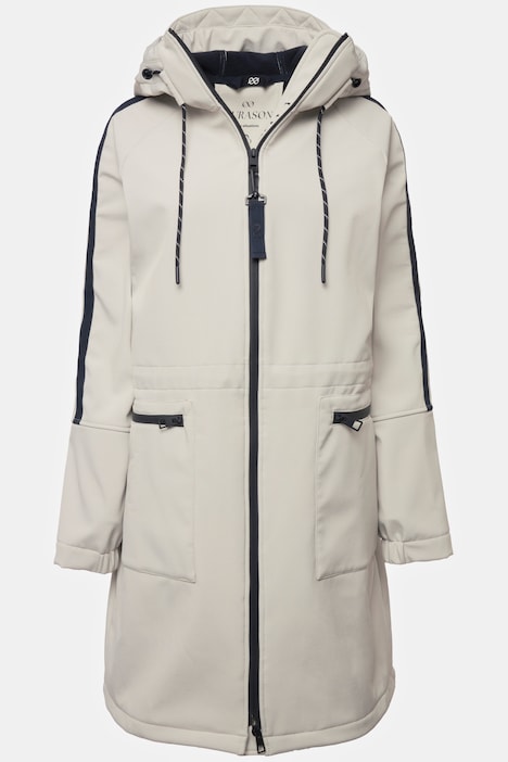 Softshell-Mantel, Kapuze, 2-Wege-Zipper, Zipptaschen