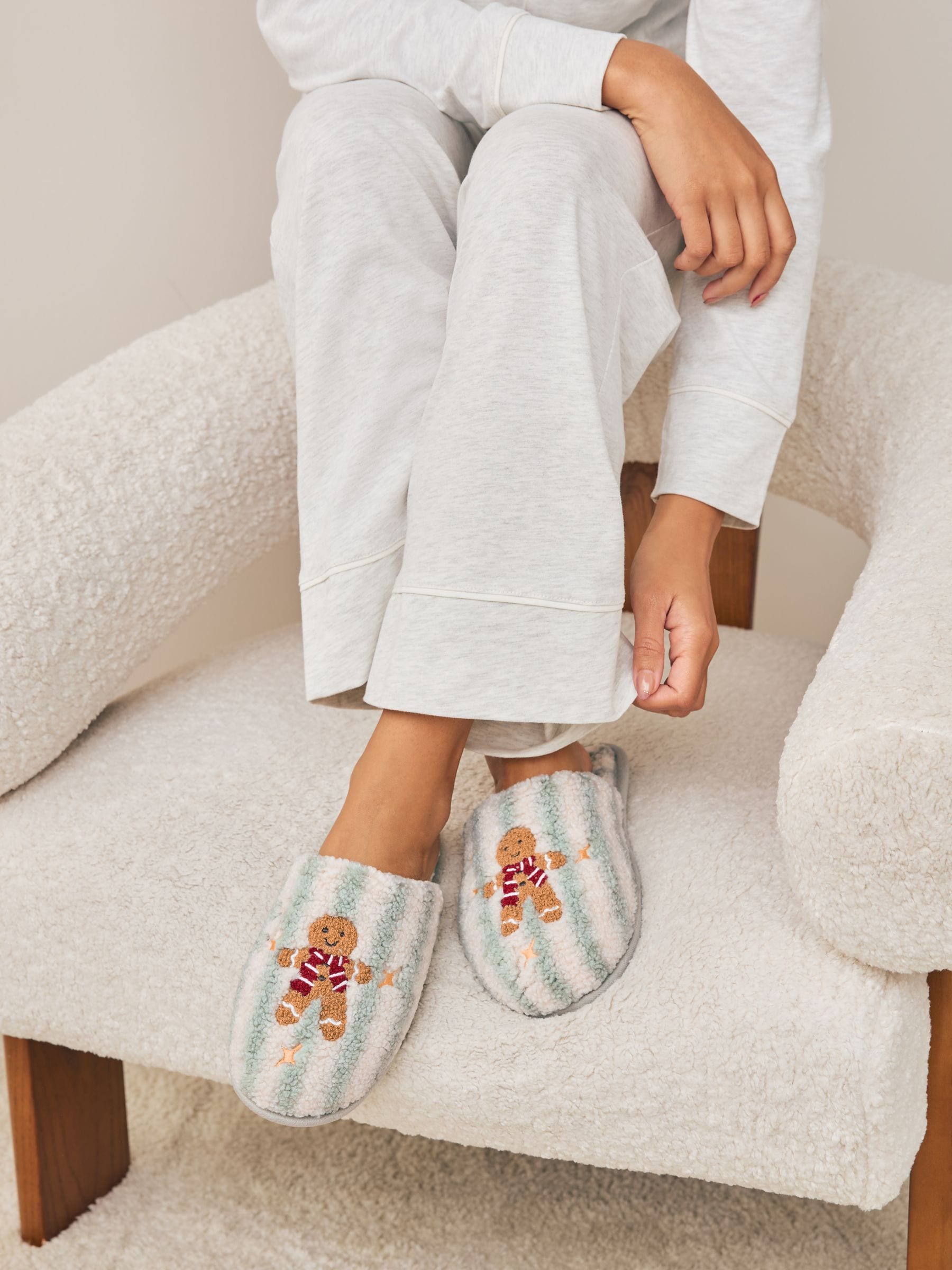 Blauw peperkoek - Mule Borg Pantoffels