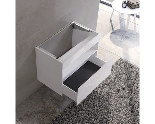 KEUCO Stageline wastafelmeubel met LED-verlichting, BxHxD 80 x 62,5 cm x 49 cm, frontkleur wit hoogglans, 32862300100