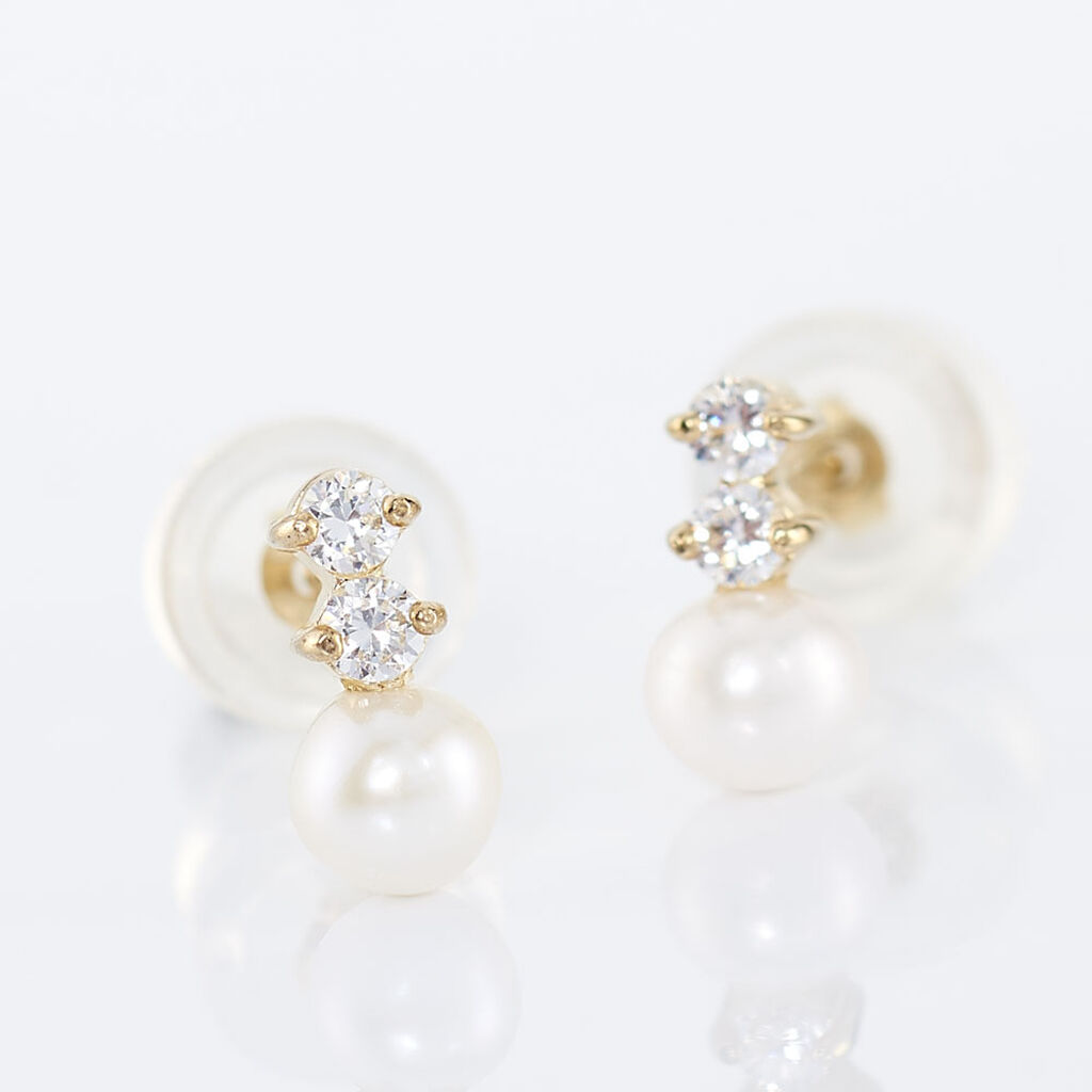 Boucles D'oreilles Pendantes Taima Or Jaune Perle De Culture