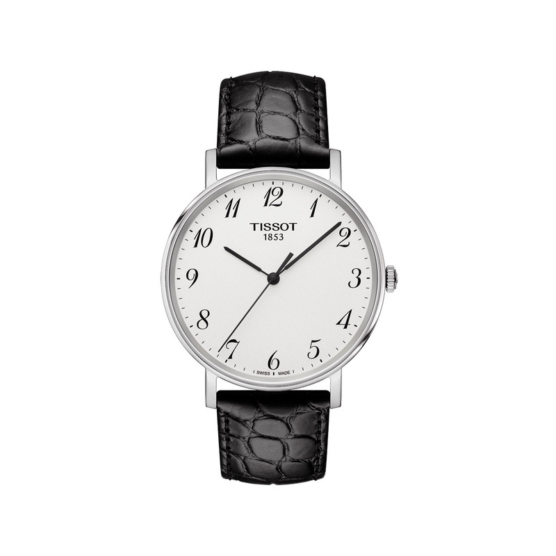 Montre Tissot homme acier cuir noir